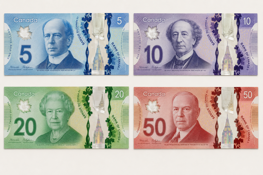 Montage des billets (Bloc de 20 billets) (5 $ x 20 billets = 100 $)
